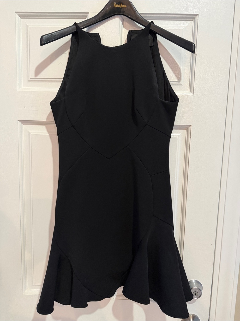 Cushnie et Ochs Black Fit & Flare Flounce Cocktail Dress Sz 4 Luxury